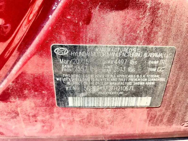2015 HYUNDAI SONATA SE  