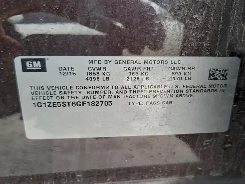 2016 CHEVROLET MALIBU LT  
