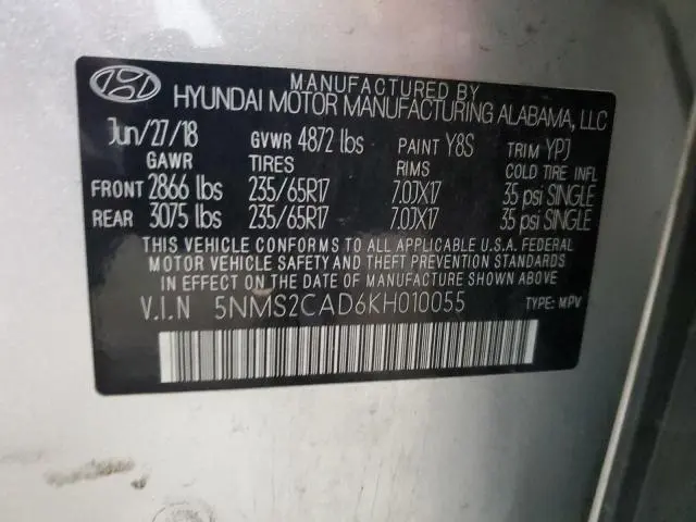 2019 HYUNDAI SANTA FE SE  