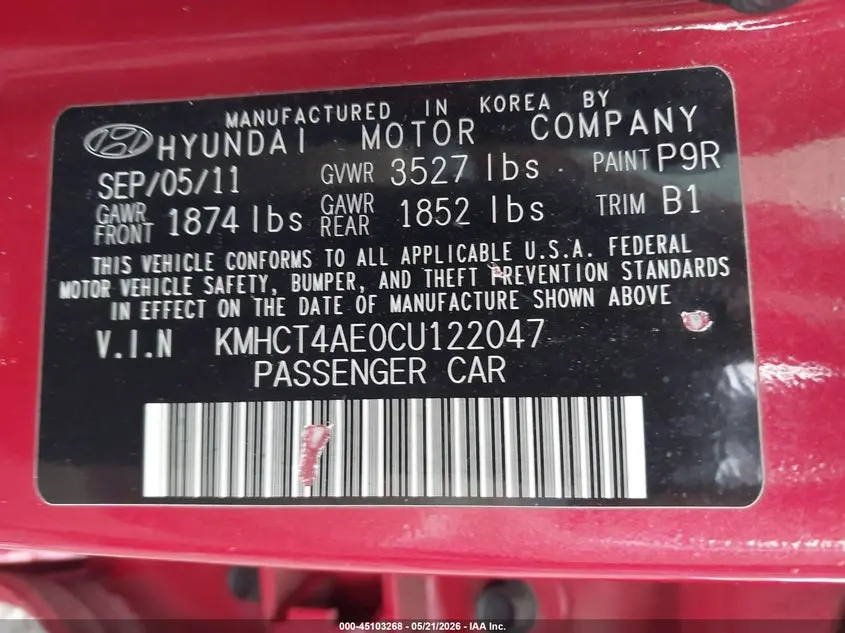 2012 HYUNDAI ACCENT GLS