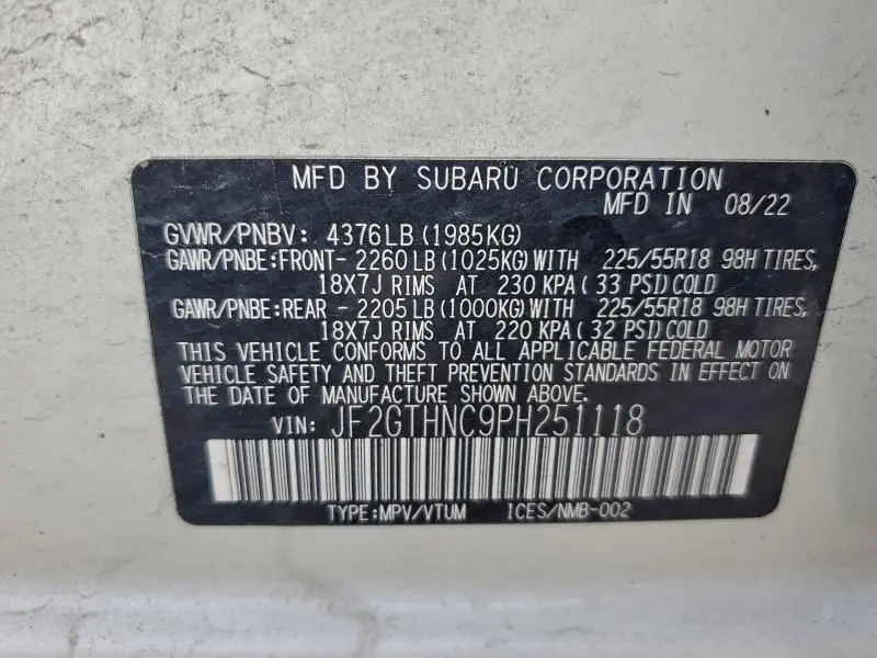 2023 SUBARU CROSSTREK LIMITED  