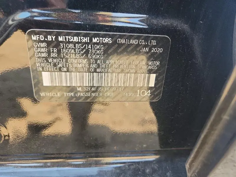 2020 MITSUBISHI MIRAGE G4 SE  