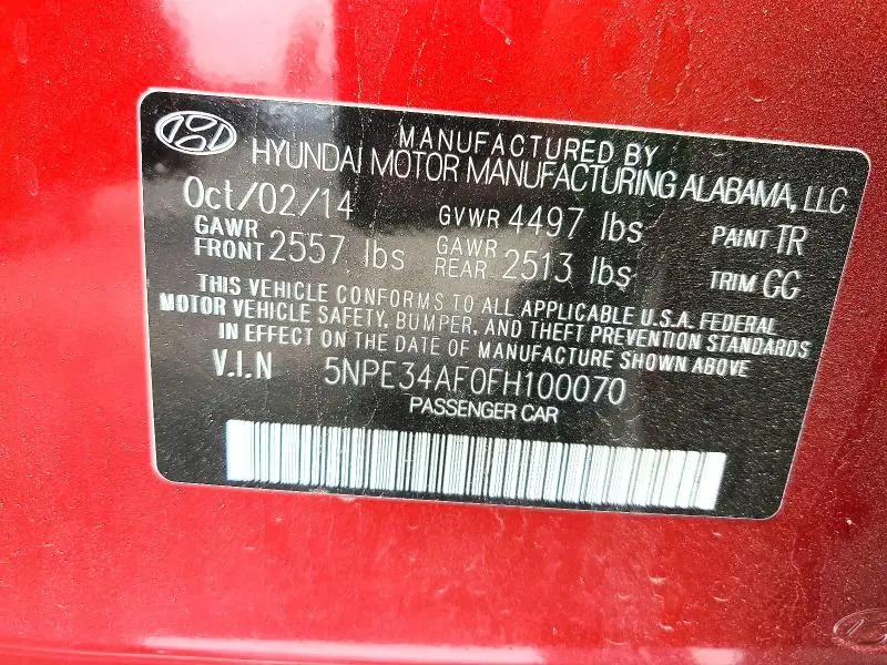 2015 HYUNDAI SONATA SPORT  