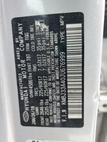 2018 HYUNDAI TUCSON SEL