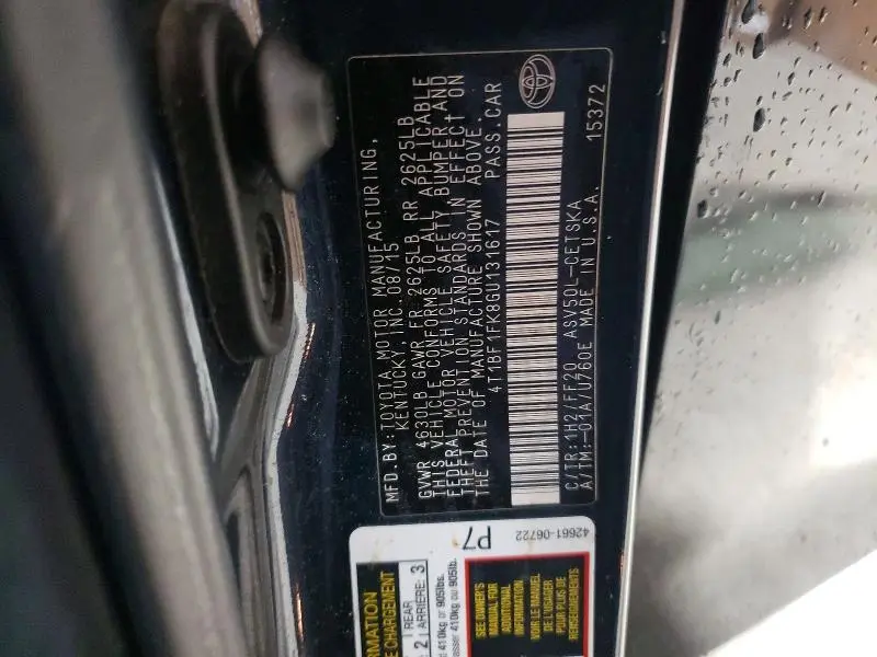 2016 TOYOTA CAMRY LE  