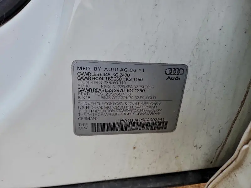 2012 AUDI Q5 PREMIUM PLUS  