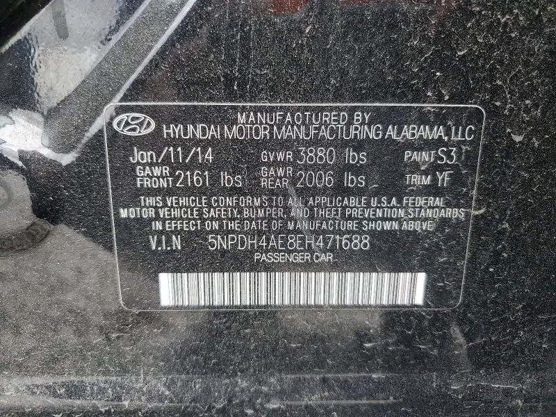 2014 HYUNDAI ELANTRA SE  