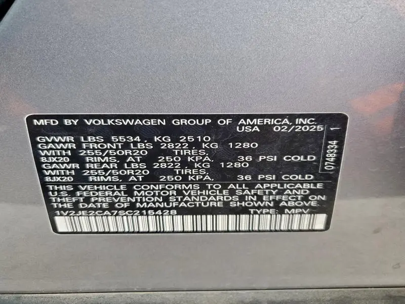 2025 VOLKSWAGEN ATLAS CROSS SPORT SE  