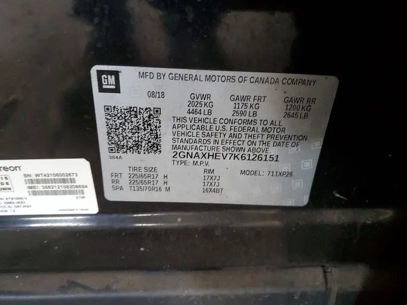 2019 CHEVROLET EQUINOX LS  