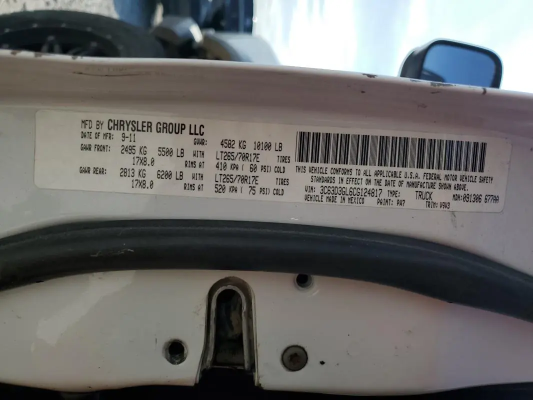 2012 DODGE RAM 3500 ST  