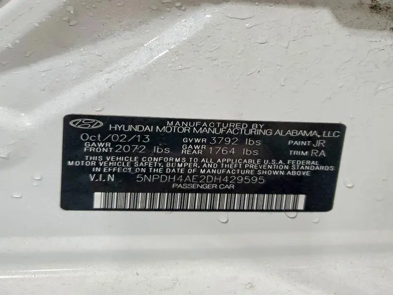 2013 HYUNDAI ELANTRA GLS  
