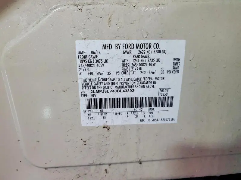 2018 LINCOLN MKX RESERVE  