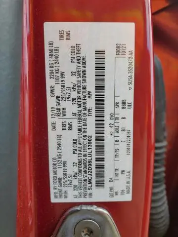 2020 LINCOLN CORSAIR RESERVE  