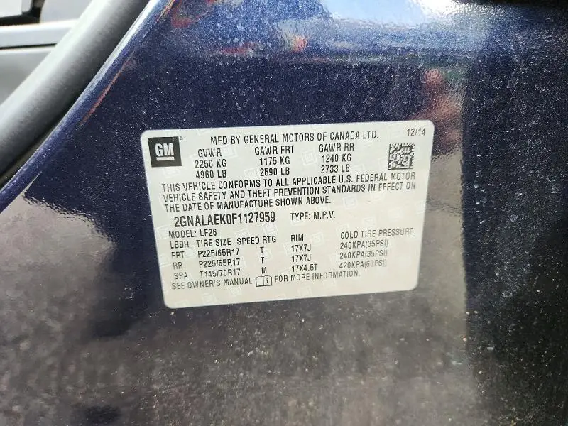2015 CHEVROLET EQUINOX LS  