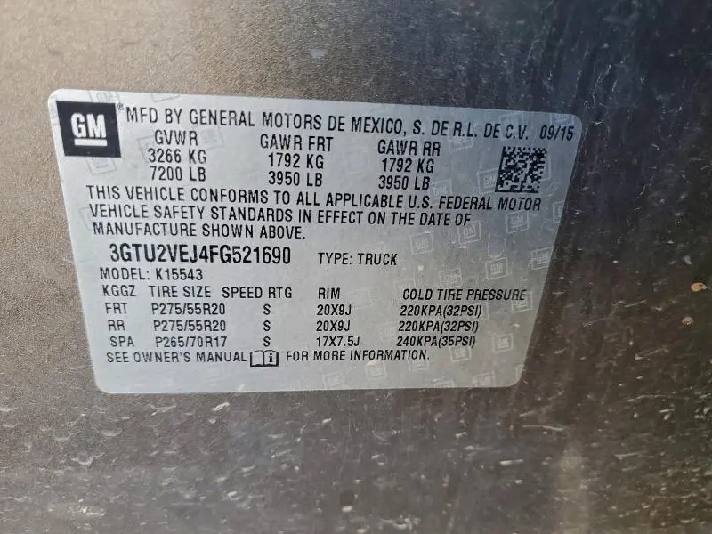 2015 GMC SIERRA K1500 SLT  