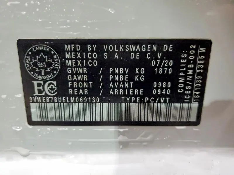2020 VOLKSWAGEN JETTA SEL  