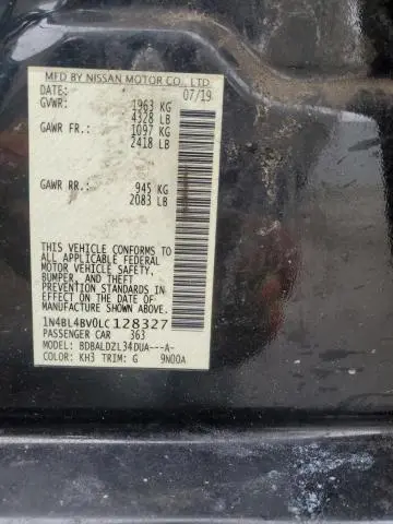 2020 NISSAN ALTIMA S  