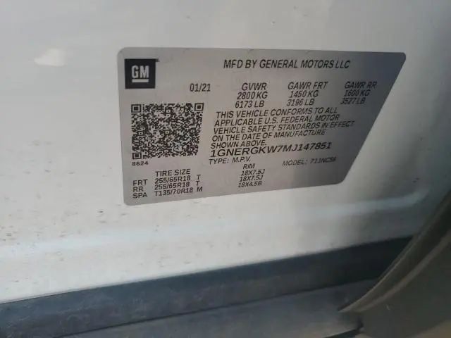 2021 CHEVROLET TRAVERSE LT  