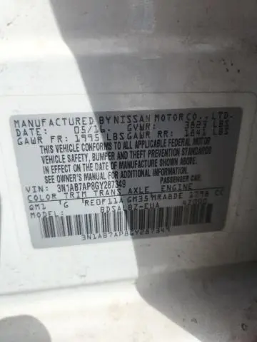 2016 NISSAN SENTRA S  