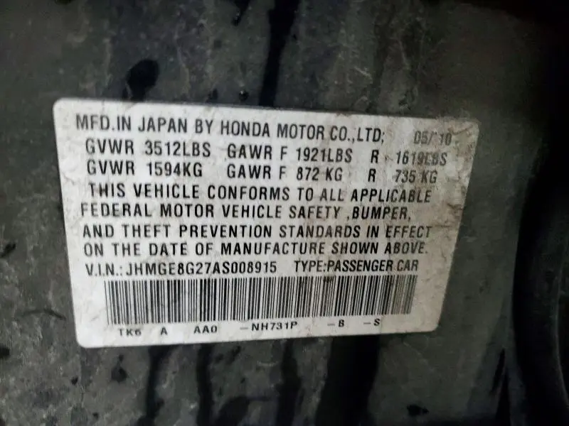2010 HONDA FIT   