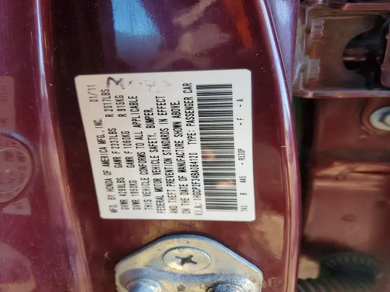 2011 HONDA ACCORD LX  