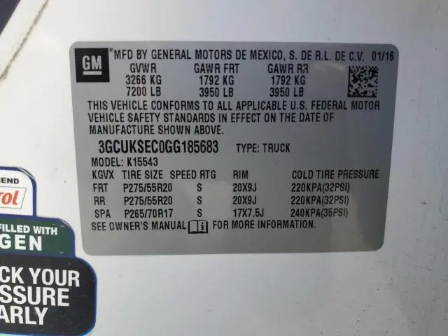 2016 CHEVROLET SILVERADO K1500 LTZ  