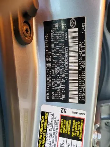 2019 TOYOTA CAMRY L  