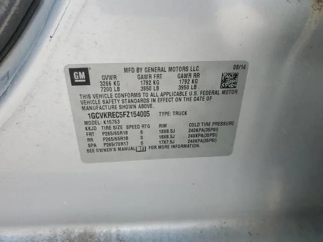 2015 CHEVROLET SILVERADO K1500 LT  