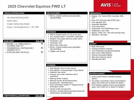 2025 CHEVROLET EQUINOX LT  
