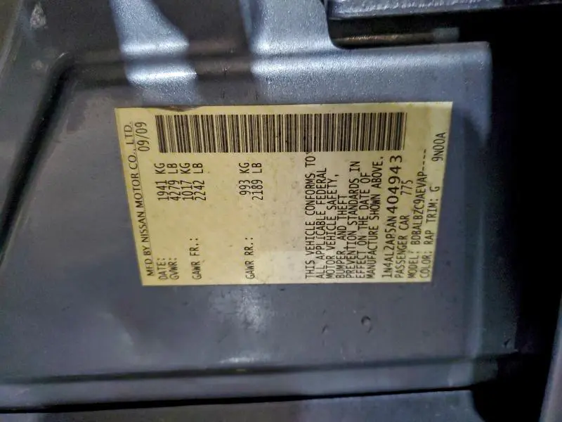 2010 NISSAN ALTIMA BASE  