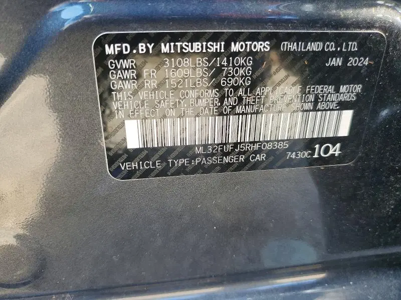 2024 MITSUBISHI MIRAGE G4 ES  