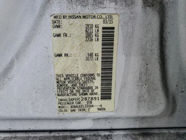 2015 NISSAN ALTIMA 2.5  