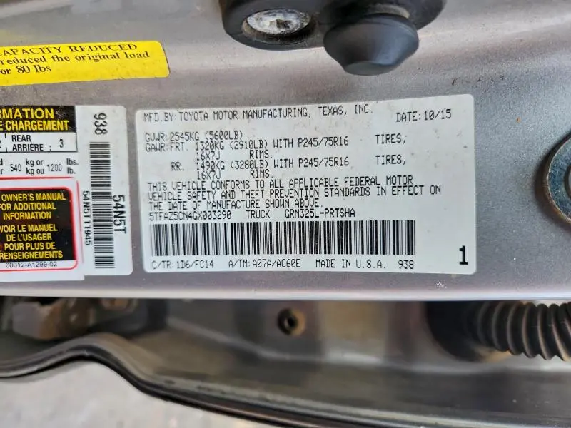 2016 TOYOTA TACOMA DOUBLE CAB  