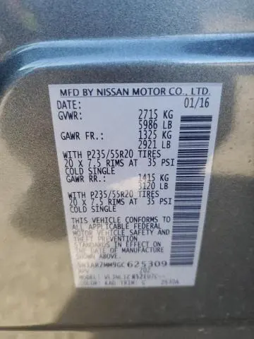 2016 NISSAN PATHFINDER S  