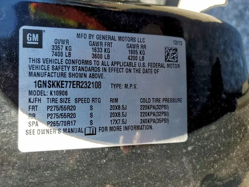 2014 CHEVROLET SUBURBAN K1500 LTZ  