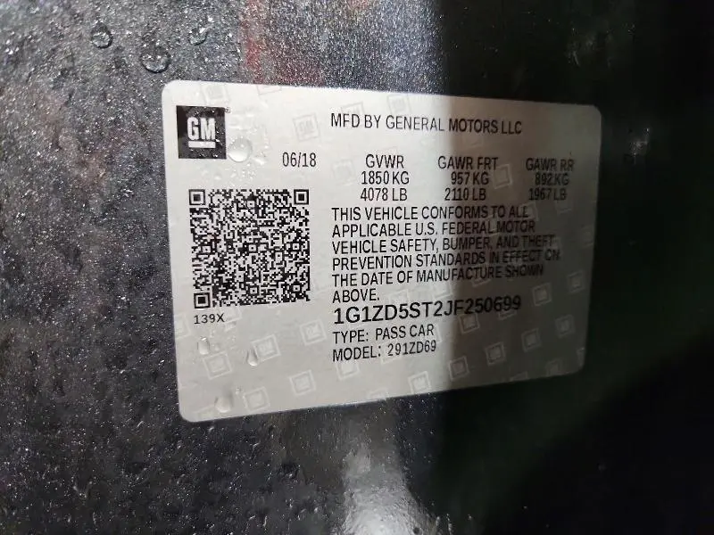 2018 CHEVROLET MALIBU LT  