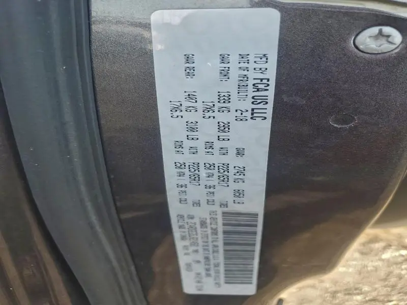 2018 DODGE GRAND CARAVAN GT  