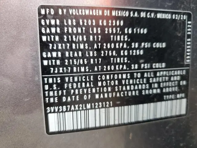 2020 VOLKSWAGEN TIGUAN SE  