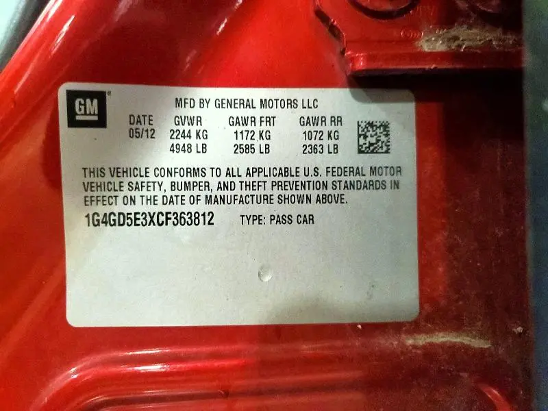 2012 BUICK LACROSSE PREMIUM  