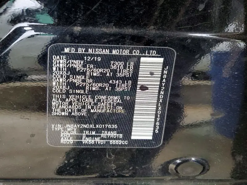 2020 NISSAN ARMADA SL  