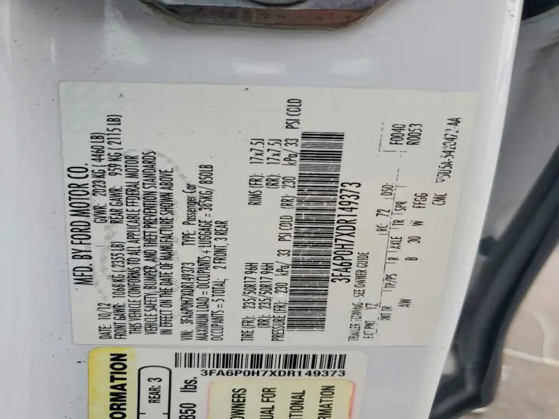 2013 FORD FUSION SE  