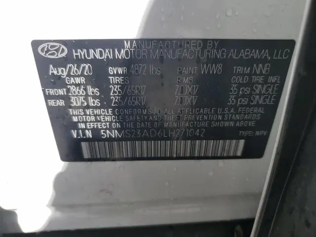 2020 HYUNDAI SANTA FE SE  