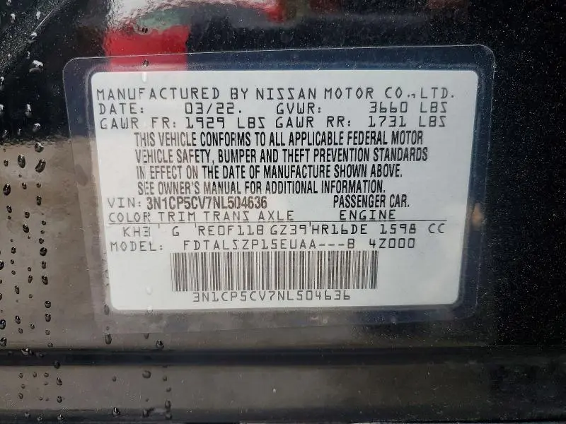 2022 NISSAN KICKS SV  