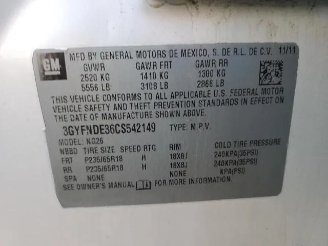 2012 CADILLAC SRX LUXURY COLLECTION  