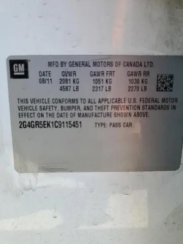 2012 BUICK REGAL 