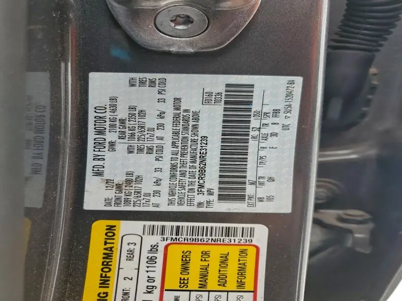 2022 FORD BRONCO SPORT BIG BEND  