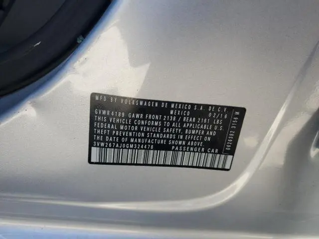 2016 VOLKSWAGEN JETTA S  