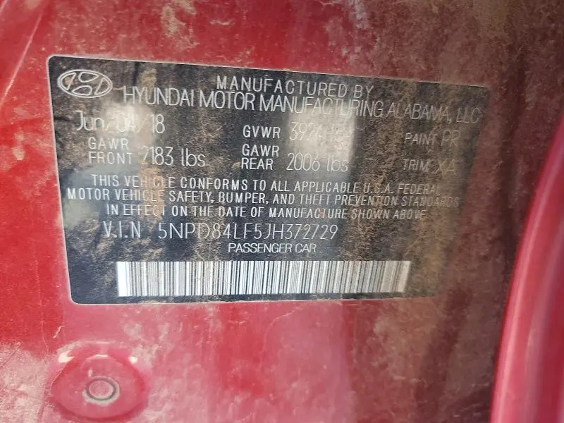 2018 HYUNDAI ELANTRA SEL  
