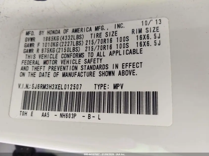 2014 HONDA CR-V LX