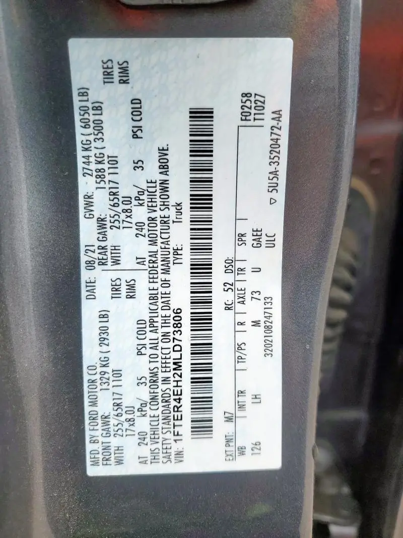 2021 FORD RANGER XL  